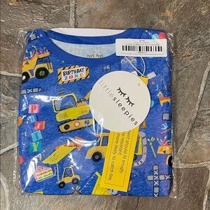 Little Sleepies Blue Construction Birthday Pajama Set